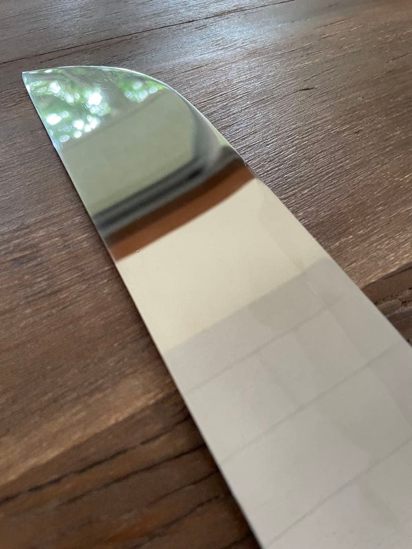 沖芝吉貞作 吉貞造 鎌型薄刃包丁 八寸 霞 白鋼