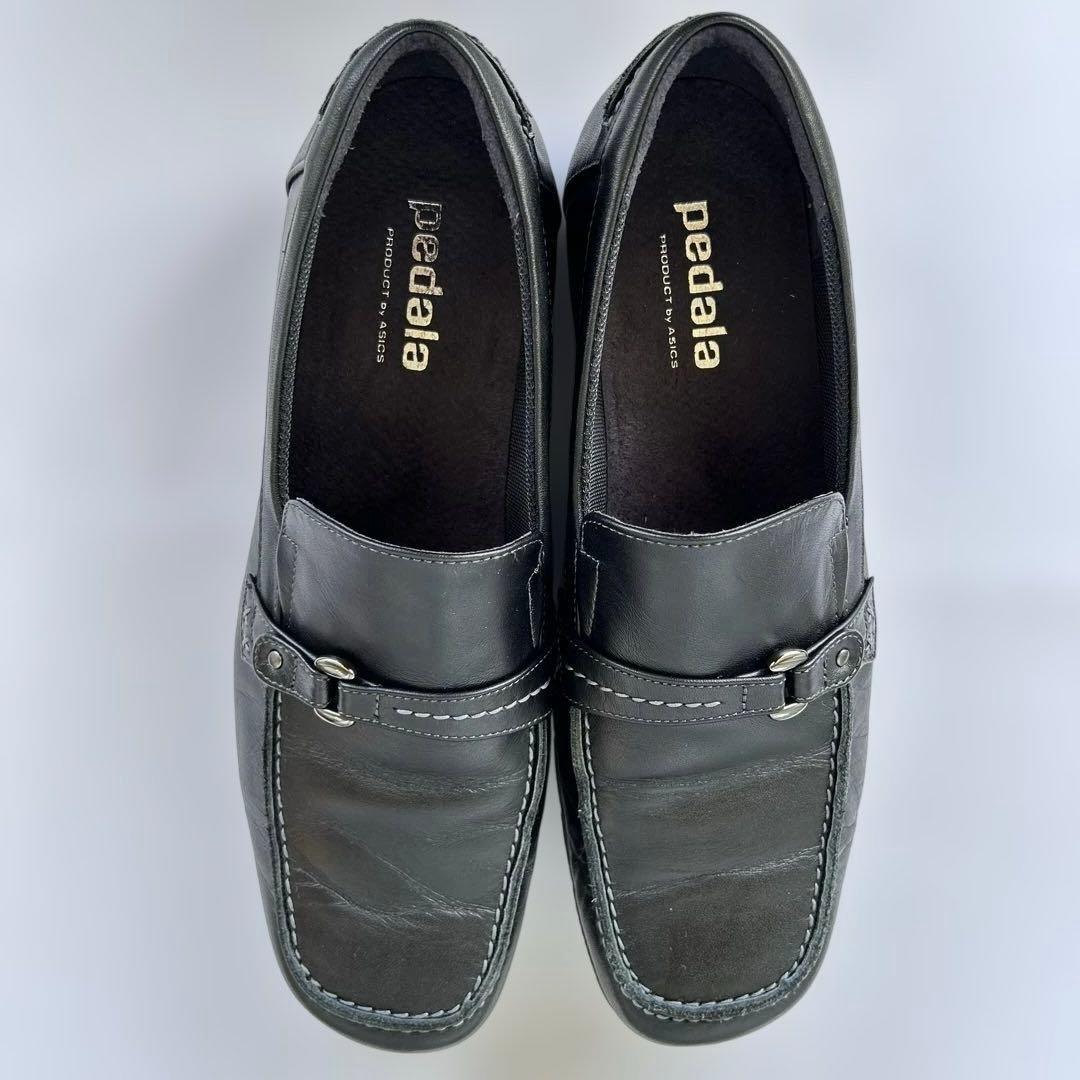 アシックスウォーキング　ペダラ　ローファー　黒　24.5 2E