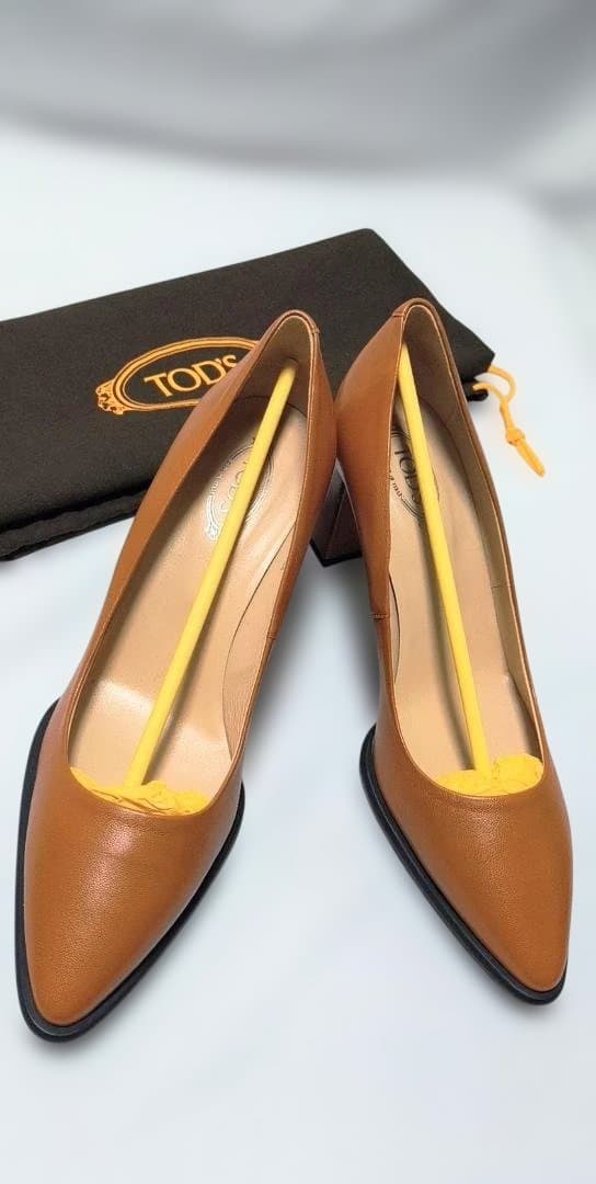 【美品】TOD'S トッズ パンプス キャメルオレンジ 36.5（23.5cm）