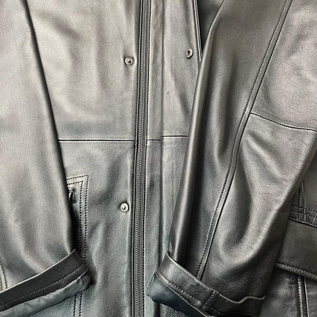 極美品 ダーバン DURBAN カーコート レザー 革 2way フード付