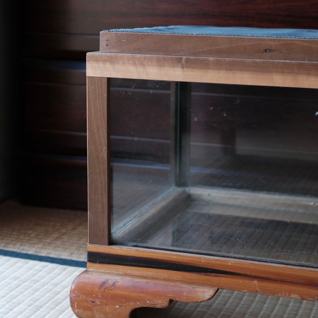 古道具 木製 木枠 ガラスケース 飼育ケース ケージ 小動物 爬虫類 昆虫などに