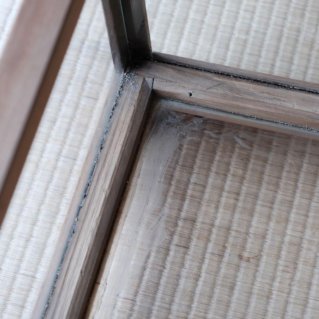 古道具 木製 木枠 ガラスケース 飼育ケース ケージ 小動物 爬虫類 昆虫などに