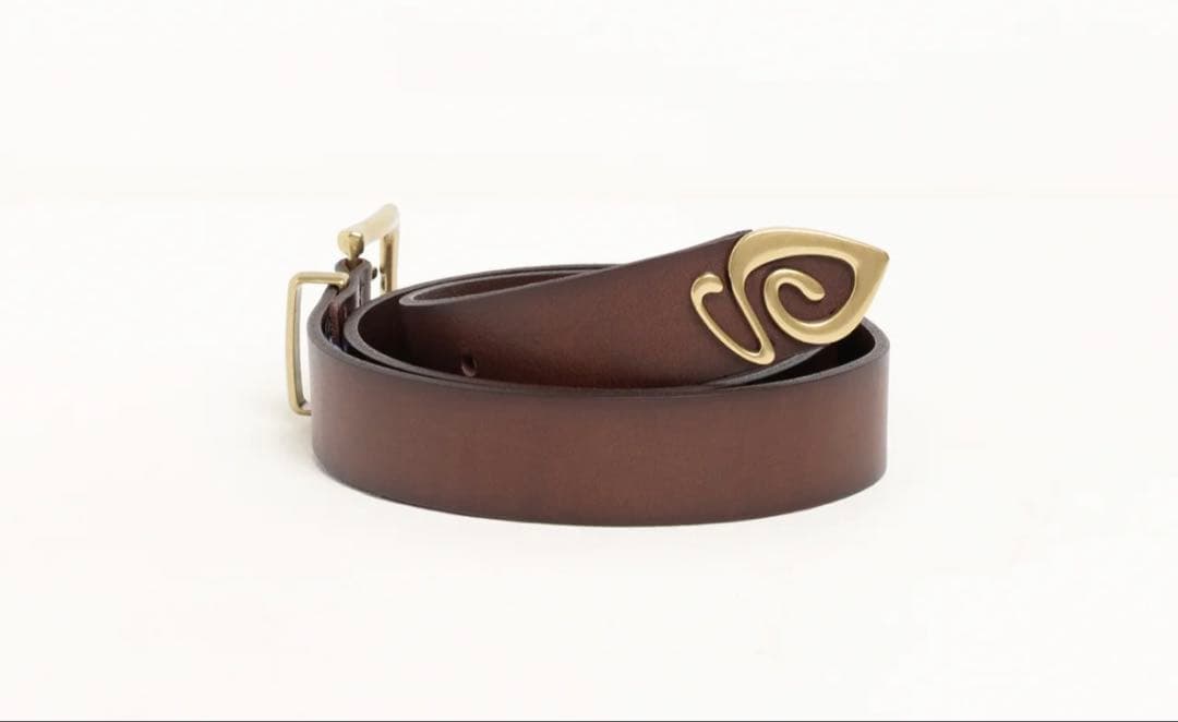 stussy ステューシー　ベルト　レザー　ブラウン　ゴールド