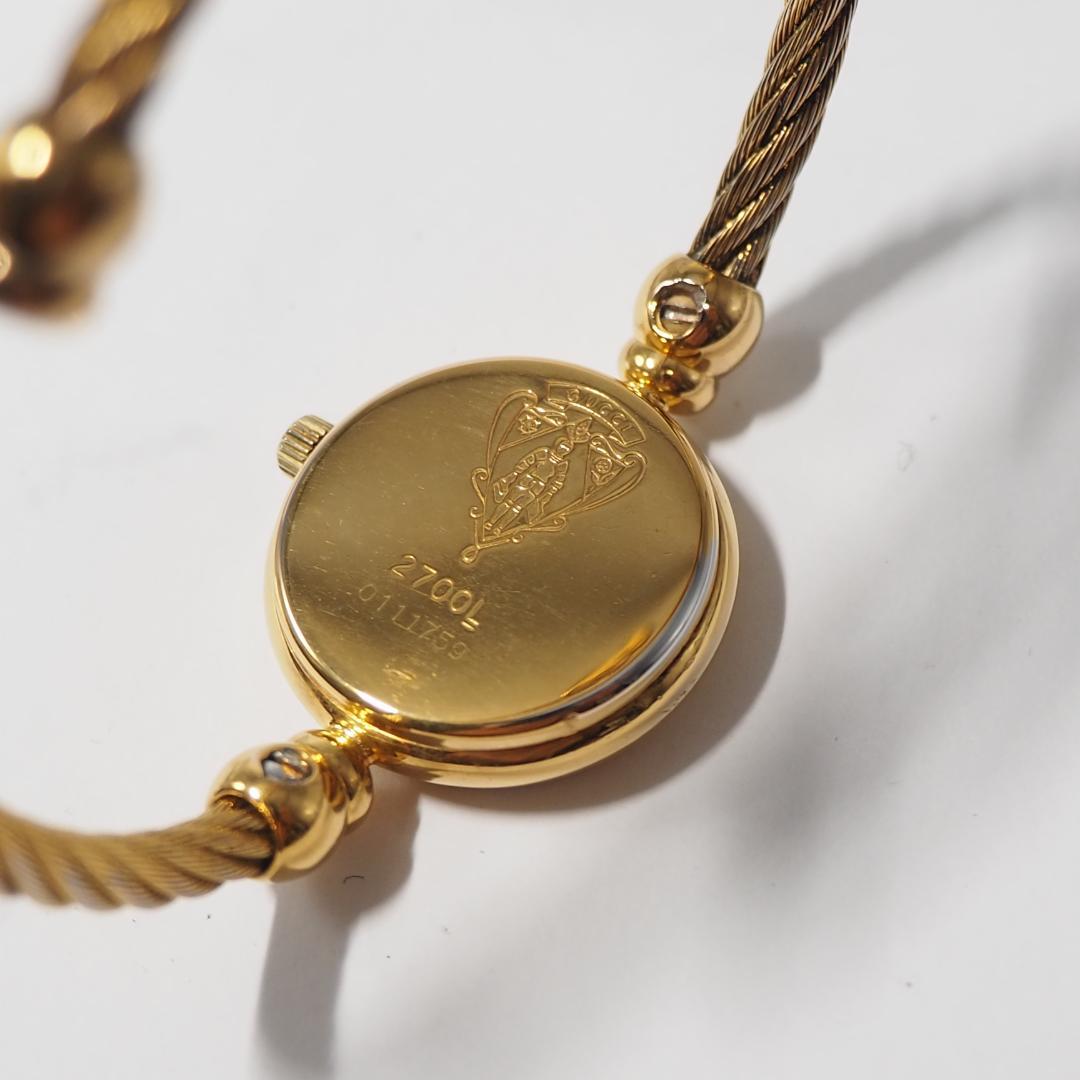 美品 グッチ GUCCI バングルウォッチ ネイビー文字盤 腕時計 F608