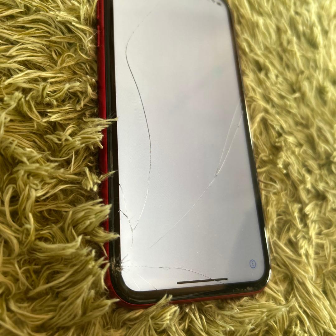 【中古】iPhone XR 電池残量90% ※画面割れあり