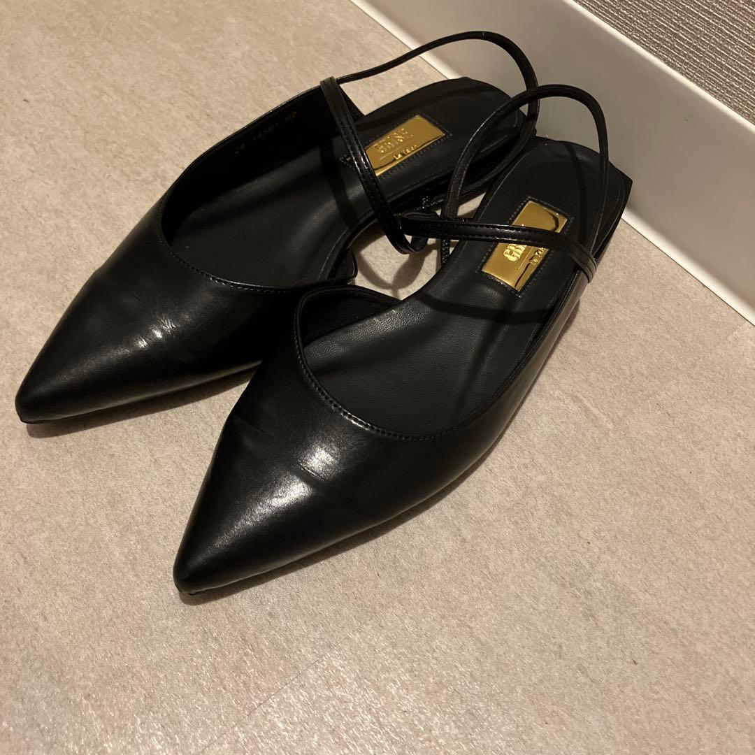 Le Talon GRISE ポインテッドストラップスリングバック　24cm