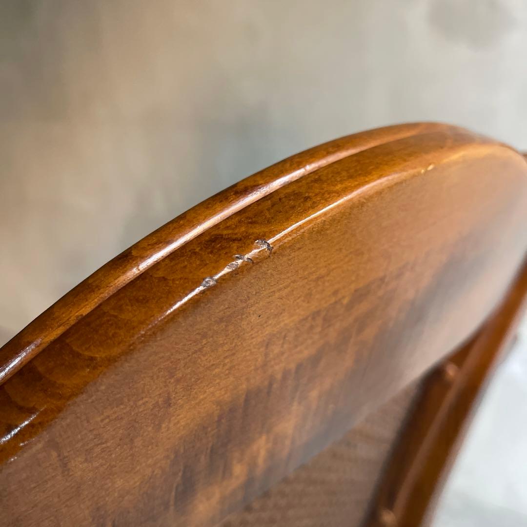 オールドカリモク　コロニアルビンテージアームチェア　本革座面張り替え