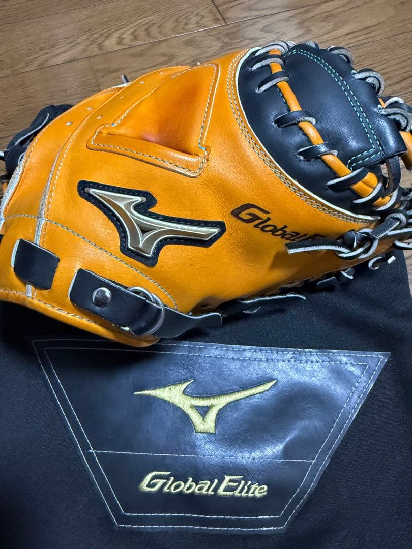 【美品】ミズノ グローバルエリートオーダー 軟式キャッチャーミット