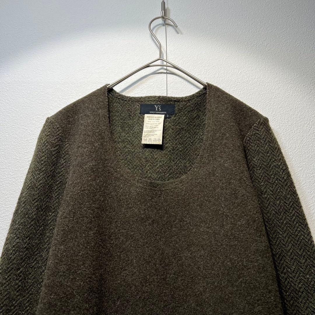 希少 ワイズヨウジヤマモト 上質 ウール ツイード 総柄 デザイン ニット 3