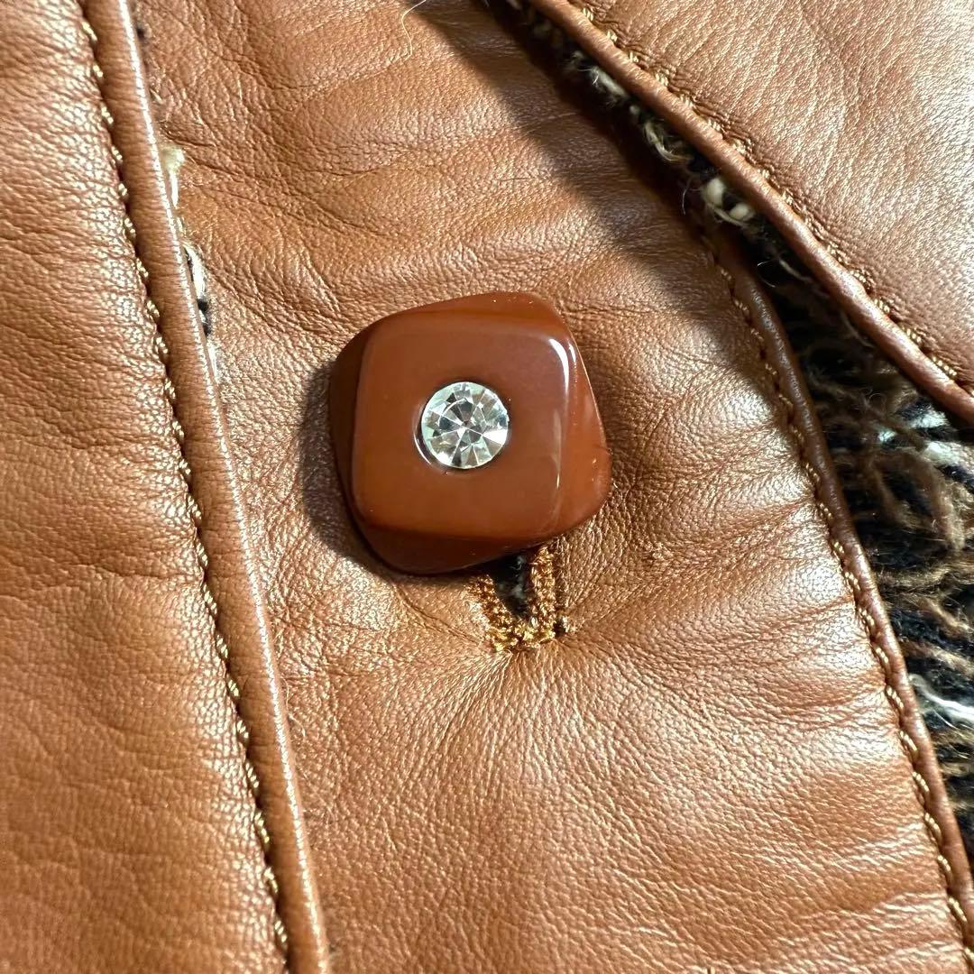 未使用 タグ付き MUNPER ラムレザーコート ベルト キャメル スペイン製