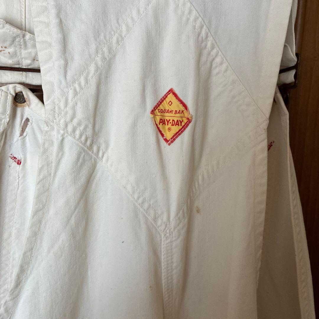 60s PAY DAYオーバーオールダブルニー　エプロン