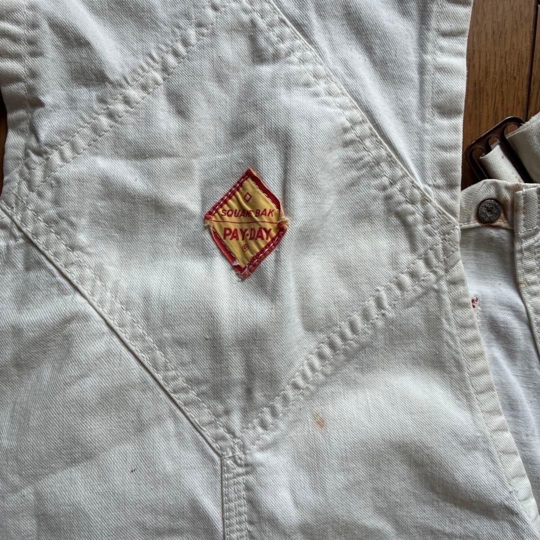 60s PAY DAYオーバーオールダブルニー　エプロン