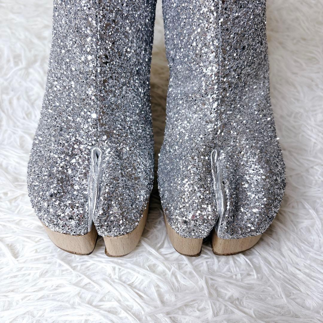 Maison Margiela 足袋ブーツ グリッター シルバー 38
