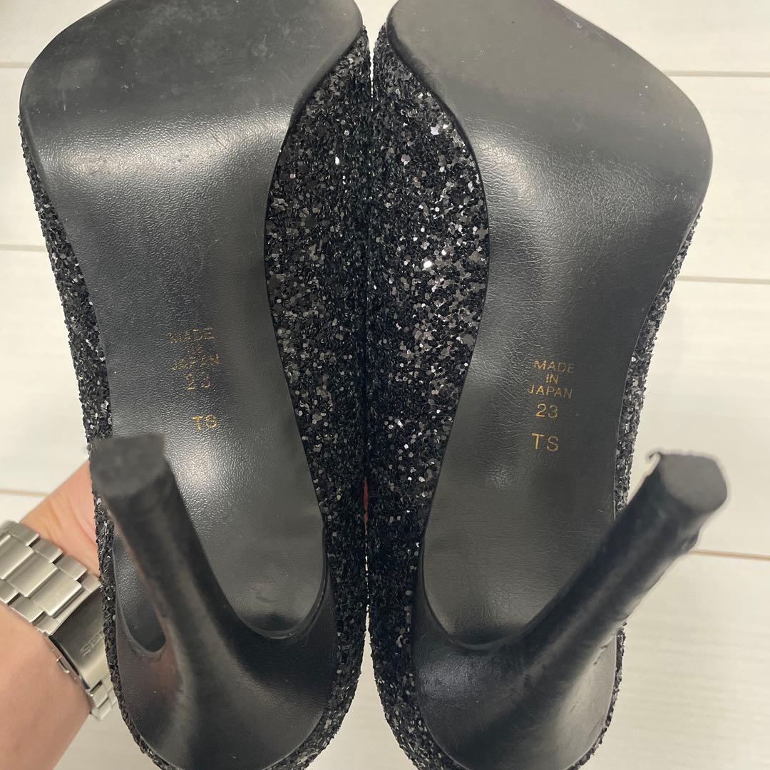 Diana ブラック グリッターハイヒール 黒23cm