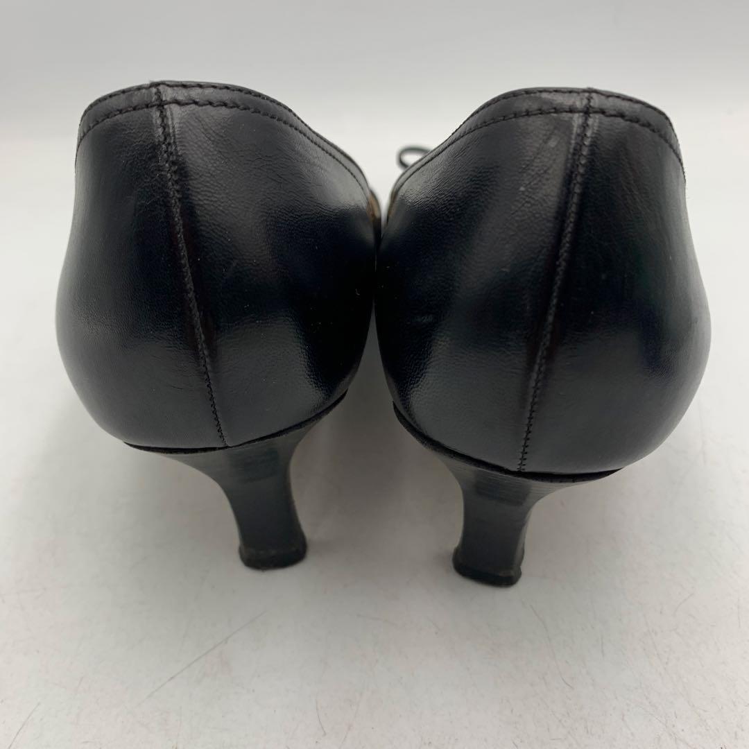 X326 シャネル パンプス 37 約23.5cm ブラック