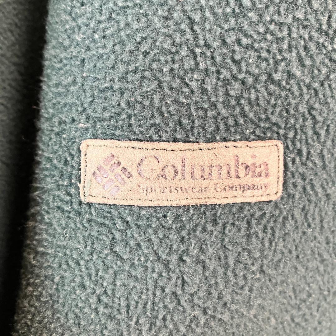 90s USA製 Columbiaコロンビア スナップT グリーンフリース L