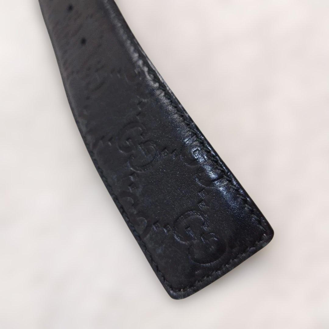 ✨極美品✨ GUCCIベルト インターロッキング ブラック シルバー グッチシマ