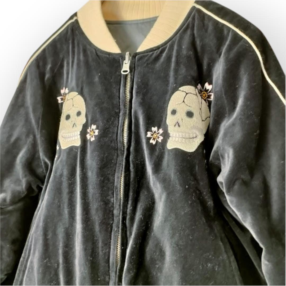 Pherrow’s 匠 別珍 スカジャン ベロア 髑髏 スカル S