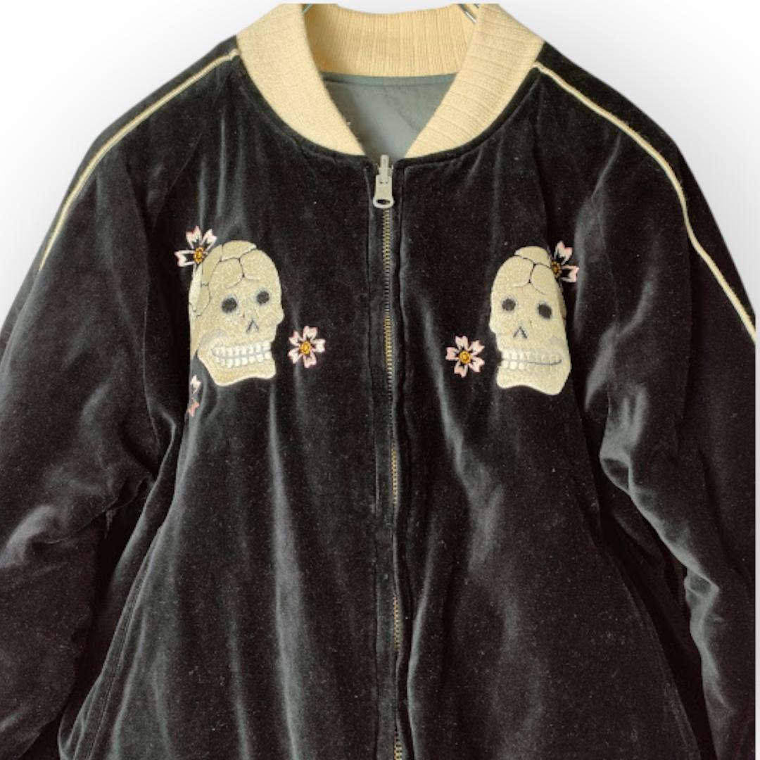Pherrow’s 匠 別珍 スカジャン ベロア 髑髏 スカル S