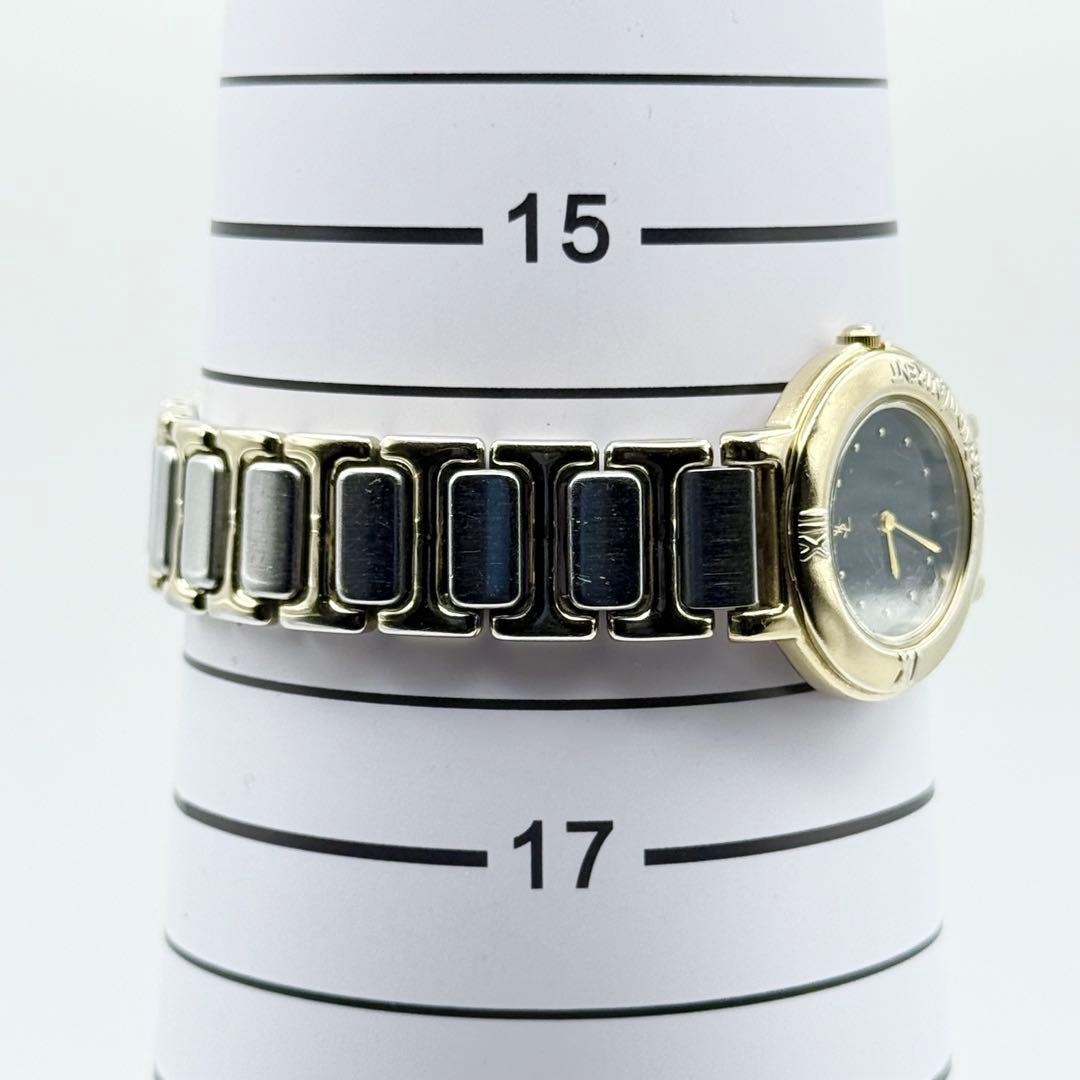 ✨新品電池・稼働✨サンローラン 腕時計 クォーツ ラウンド コンビ 黒文字盤