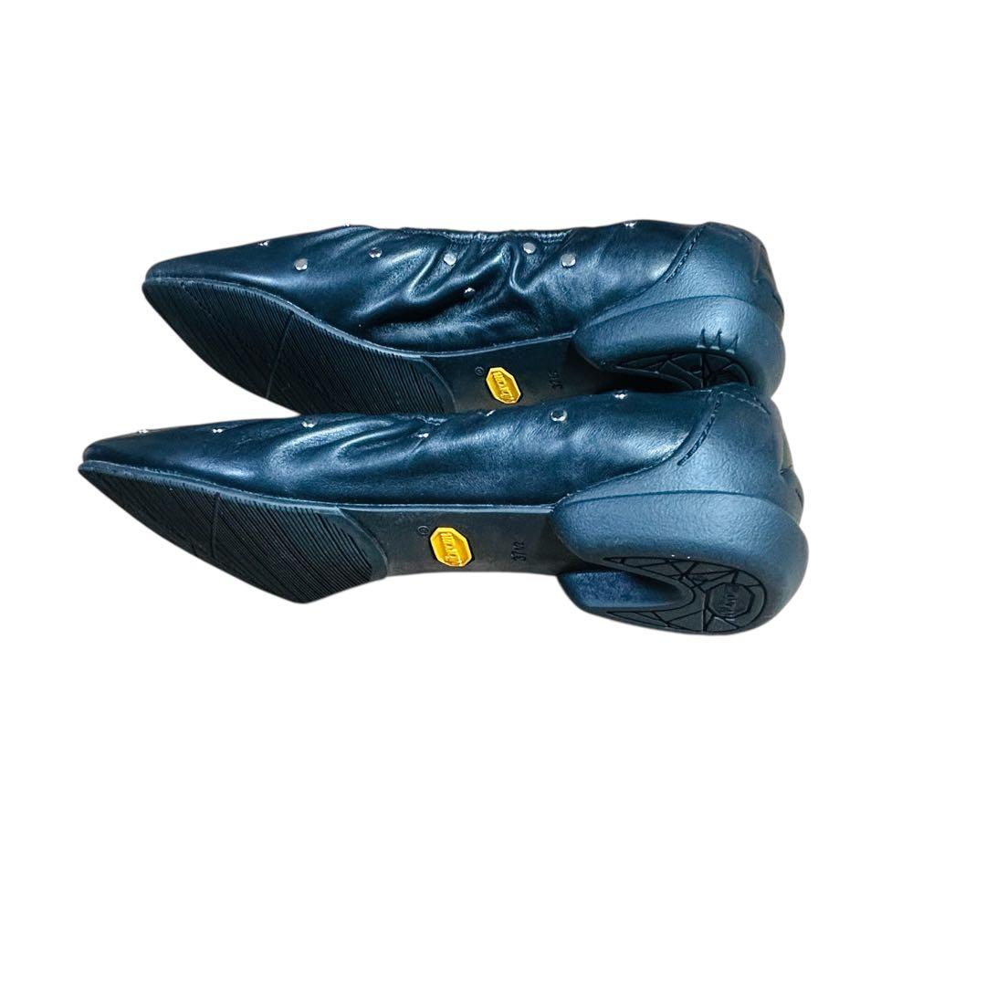 【美品】SHISEI シセイ ギャザーバレエシューズ スタッズ