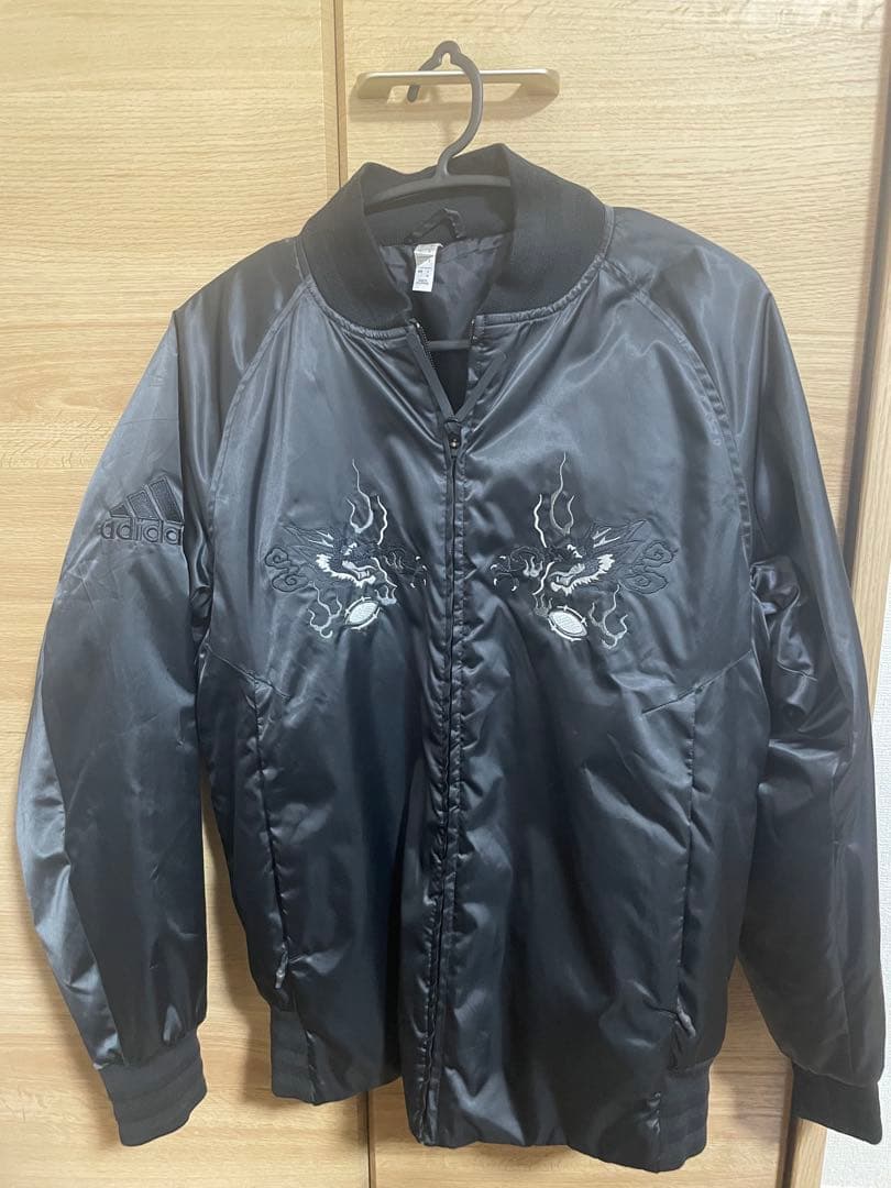 スカジャン 黒 Japan刺繍 ALL BLACKS