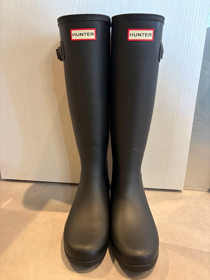 【NT】HUNTER ブラック 長靴 バックル付き　23センチ