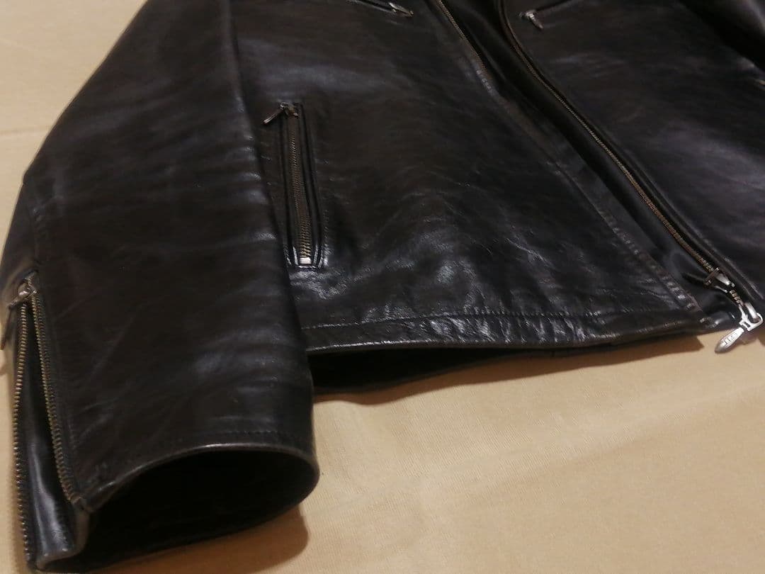 美品 SCHAFFEN Lサイズ 馬革 シングルライダース 襟付き