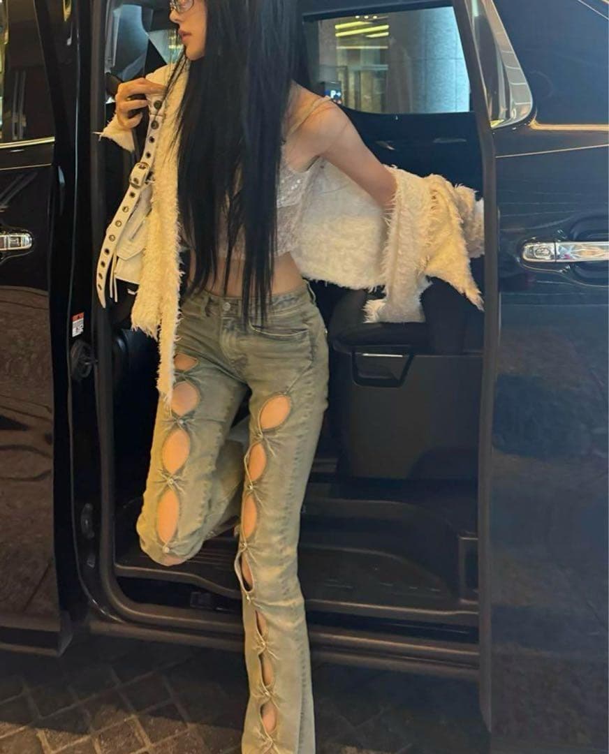 S cutting denim 1 blue THEREDTHREAD　M