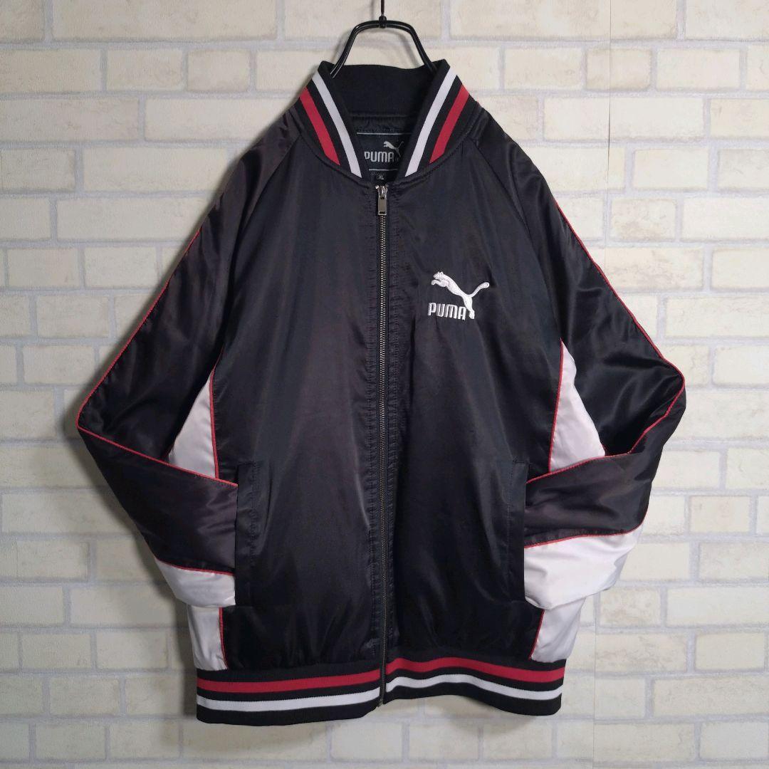 プーマ★ピンクパンサー 刺繍 切替 中綿 スタジャン ナイロンジャケット XL