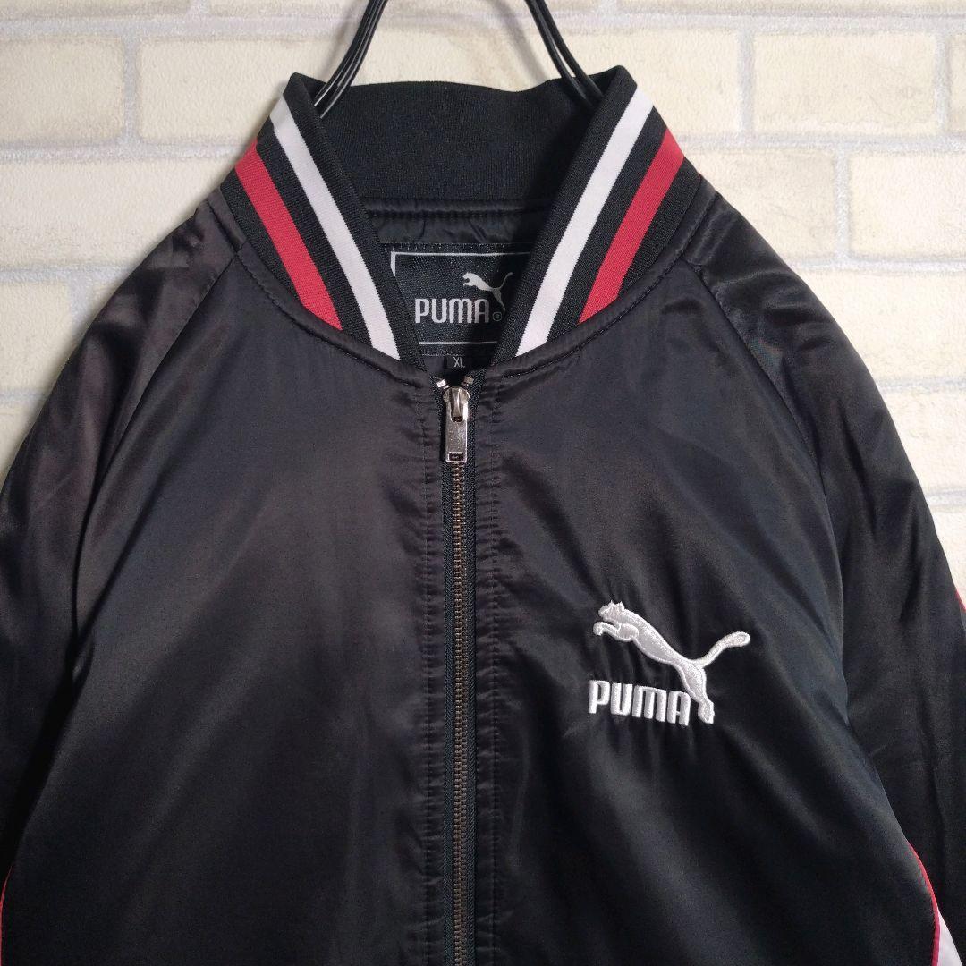 プーマ★ピンクパンサー 刺繍 切替 中綿 スタジャン ナイロンジャケット XL
