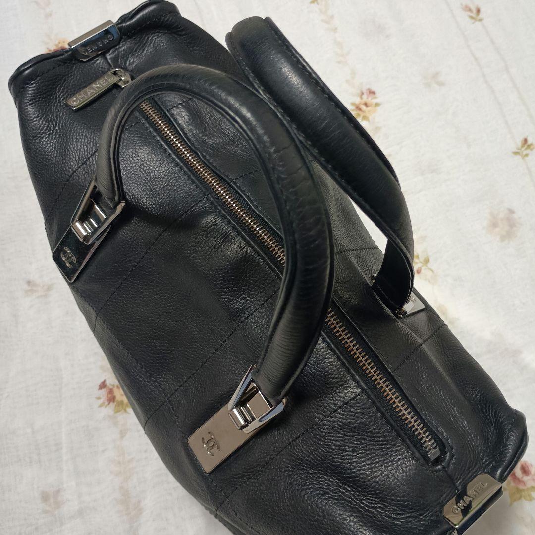 CHANEL シャネル ボストンバッグ✨️チョコバー✨️ブラックレザー✨️専用袋