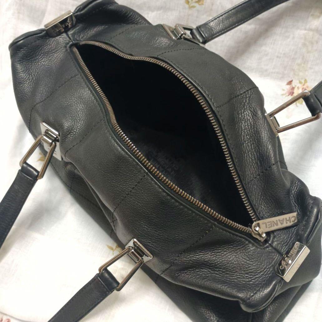 CHANEL シャネル ボストンバッグ✨️チョコバー✨️ブラックレザー✨️専用袋