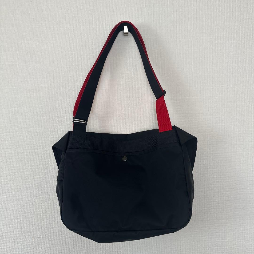 【ほぼ未使用】PORTERエルファイン メッセンジャーバッグ 黒✕赤