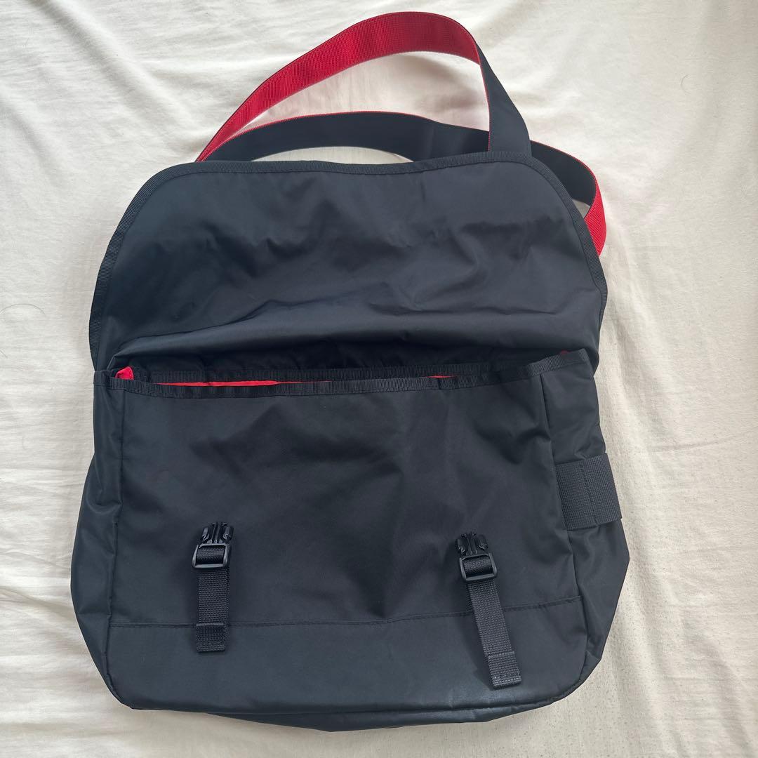 【ほぼ未使用】PORTERエルファイン メッセンジャーバッグ 黒✕赤