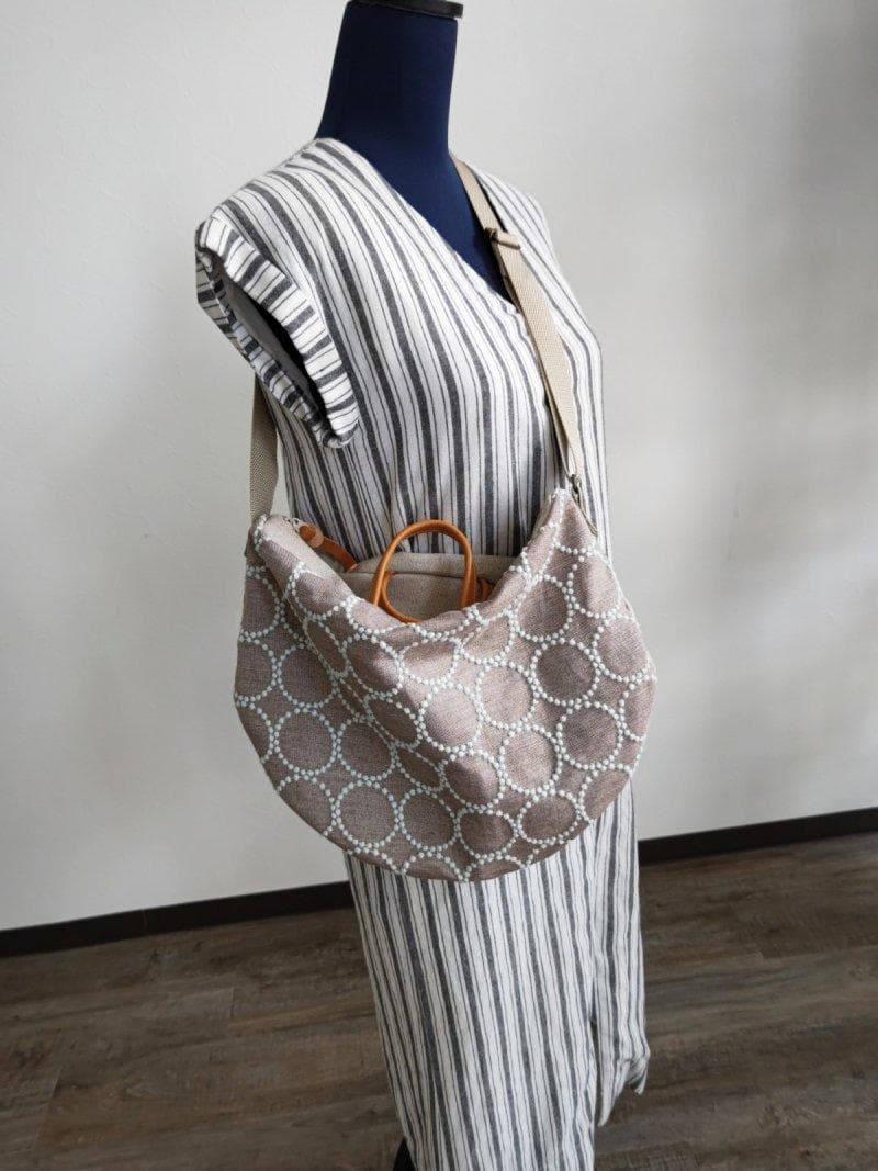 【相談用】ミナペルホネン/タンバリンネイビー×白/ラウンドショルダーLサイズ