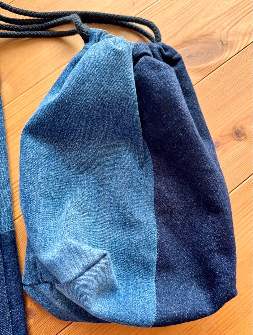 無印良品 つながる服 デニムパンツ 巾着 ２点セット まとめて