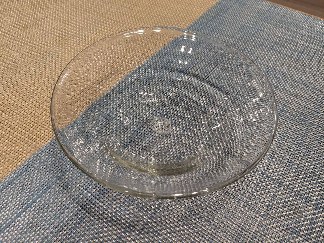 横山秀樹　宙吹き　皿② 透明　泡入り　鉢　手吹き硝子　吹きガラス　泡　被せ