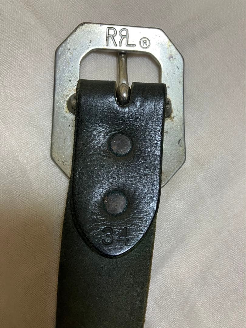 RRL BELLINGHAMベルト 34 イタリア製　ブラック　ラルフローレン