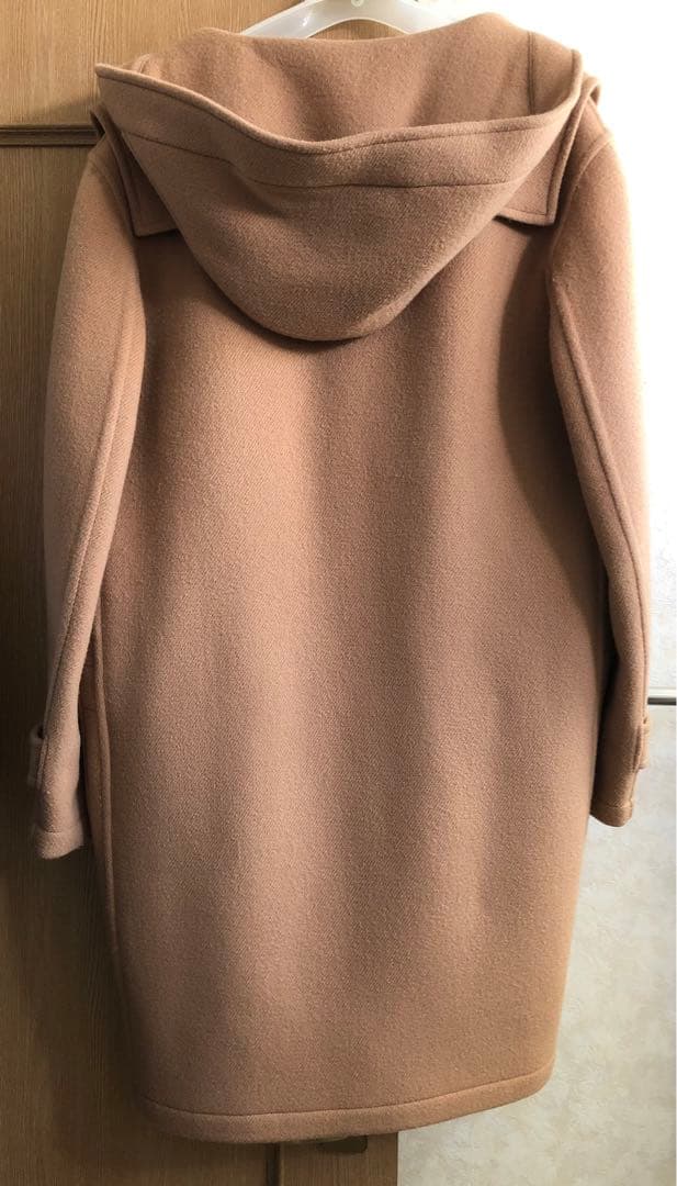 HERMES ベージュ ダッフルコート フード付き