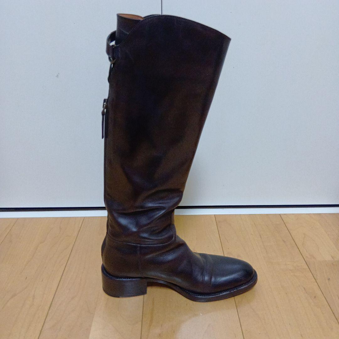 【サルトル】ダークブラウン レザー ロングブーツイタリア製サイズ35