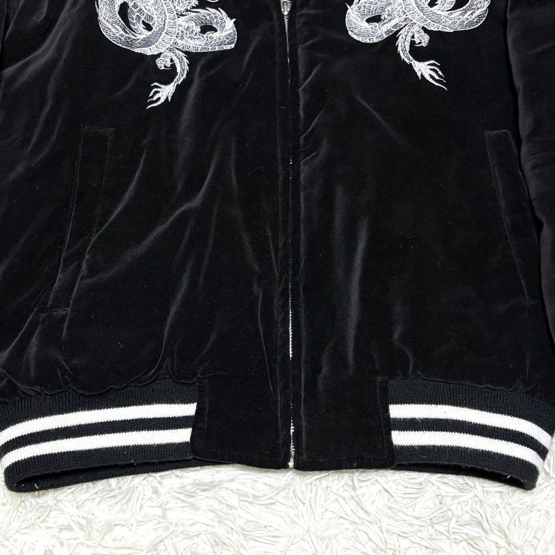 TT 様 TDR 龍 刺繍スカジャン ベロア 別珍 ブラック M