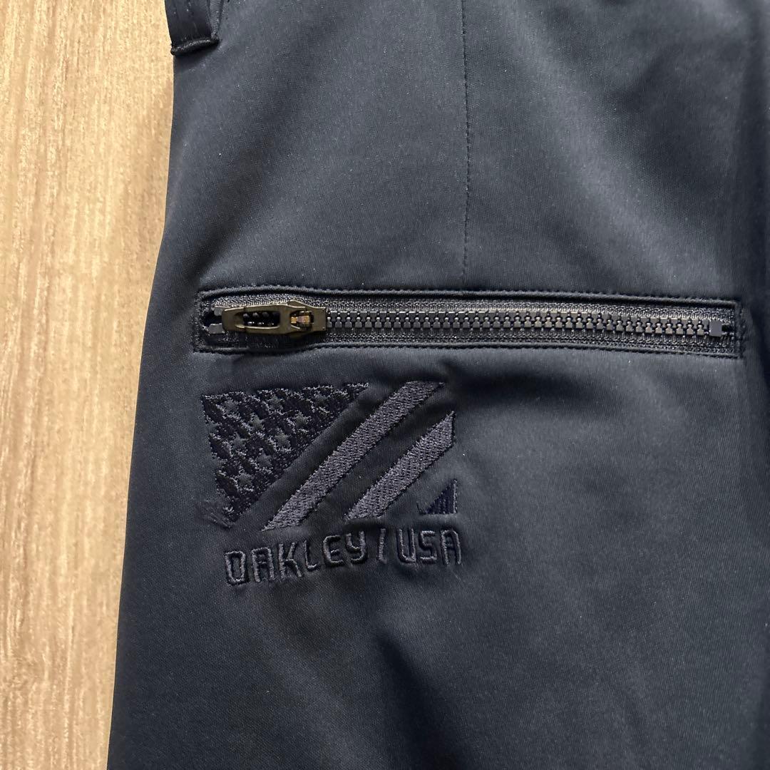 【美品】OAKLEY ゴルフウェア 上下セットアップ ジャージ 刺繍ロゴ 古着