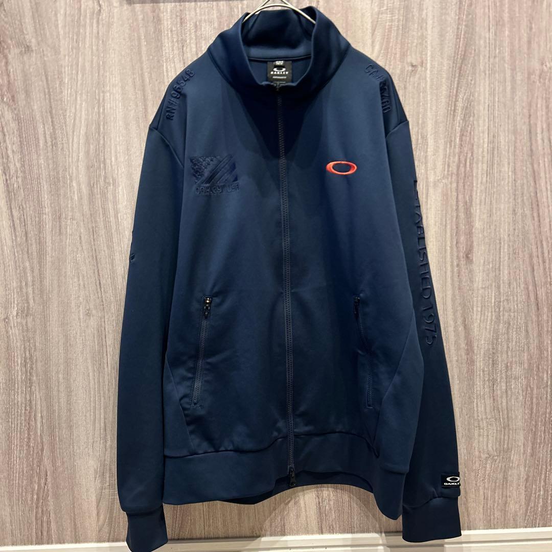 【美品】OAKLEY ゴルフウェア 上下セットアップ ジャージ 刺繍ロゴ 古着