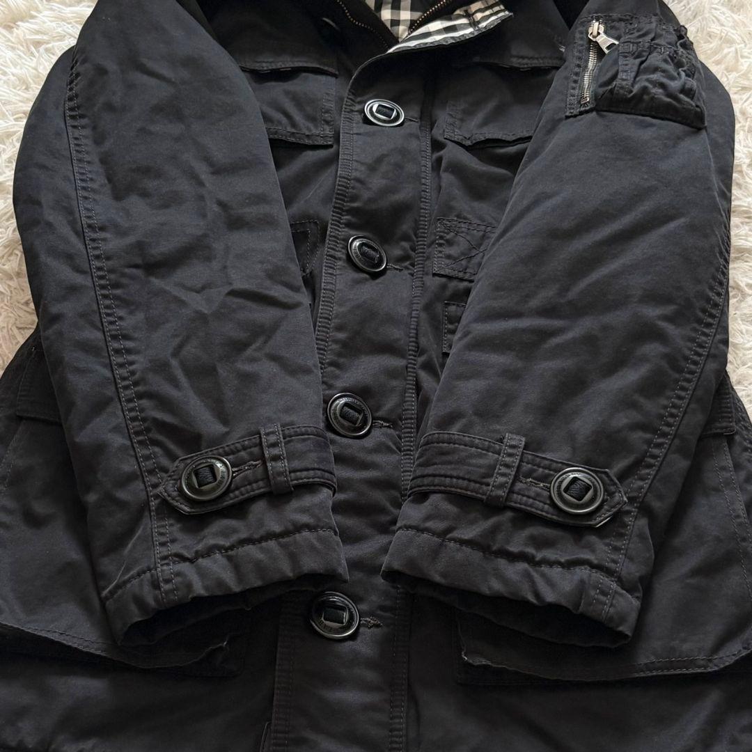 美品 バーバリー ブラックレーベル モッズコート ノバチェック タヌキファー