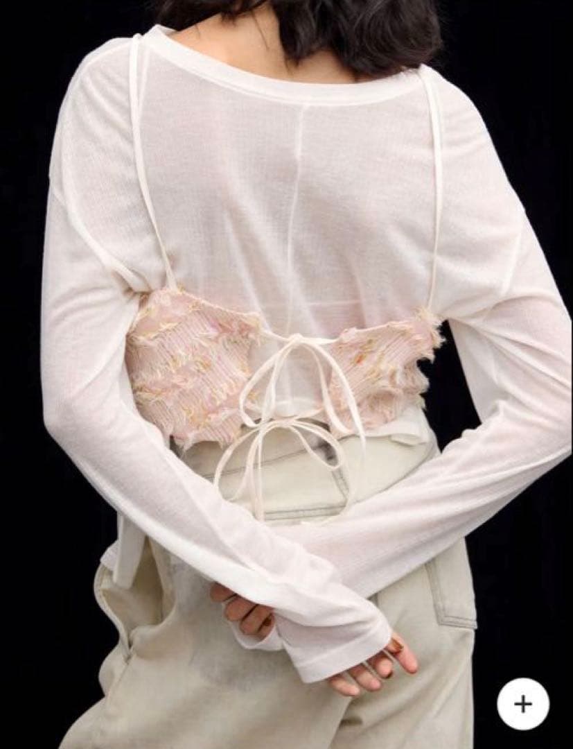 新品：AMERI 2WAY MIX PINK SHAGGY BUSTIER