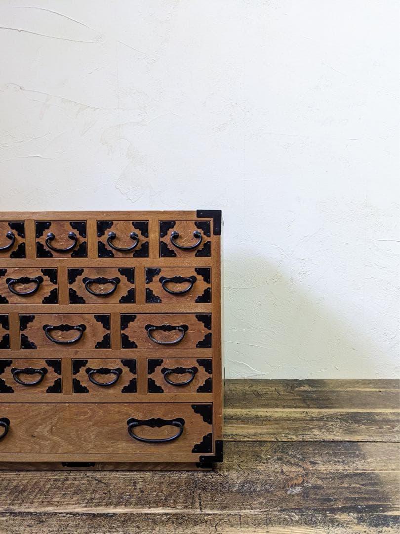 和風木製箪笥 小物入れ 17引出し 骨董 薬箪笥