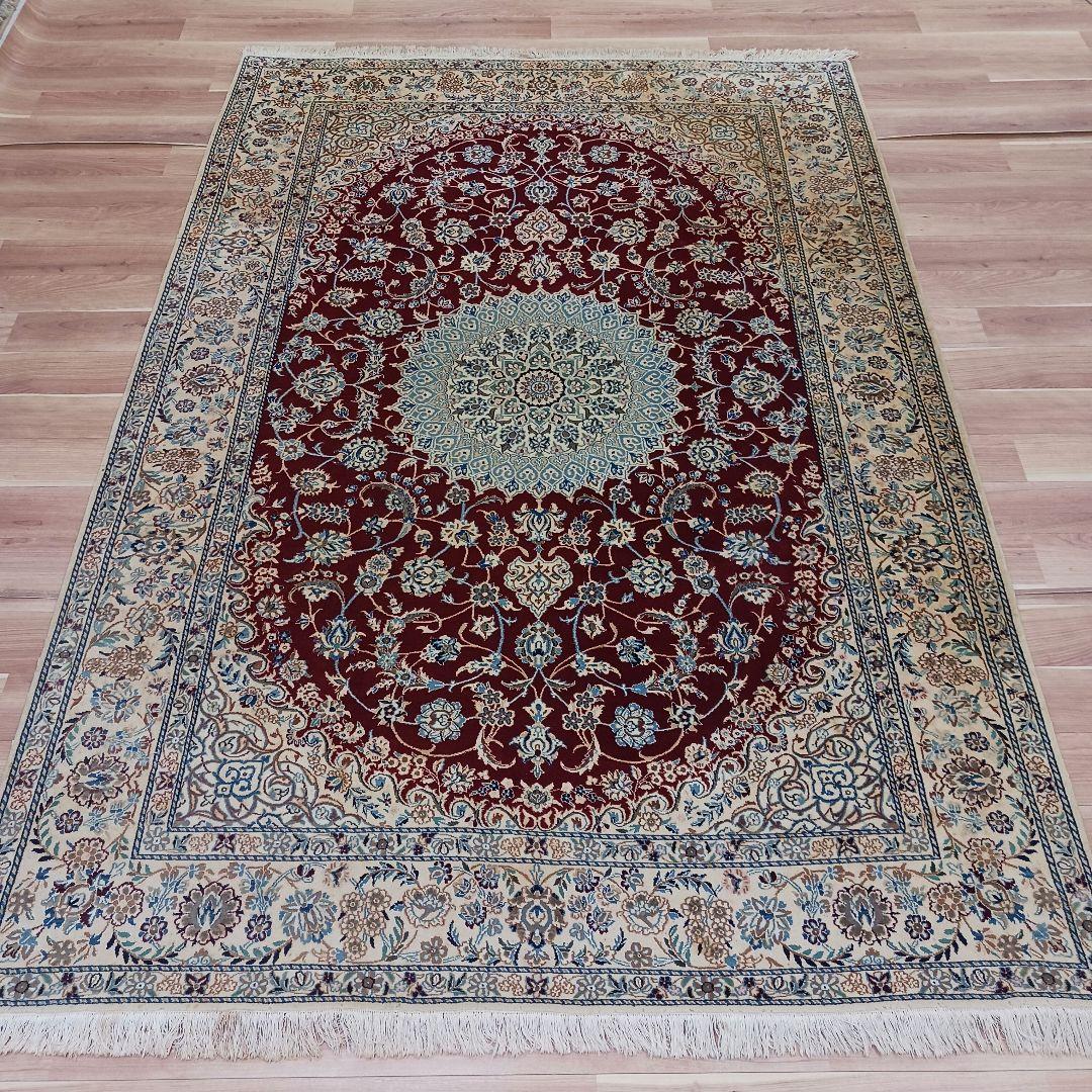 GHR Y2667 高級ペルシャ絨毯 ナイン産 ウール 大判