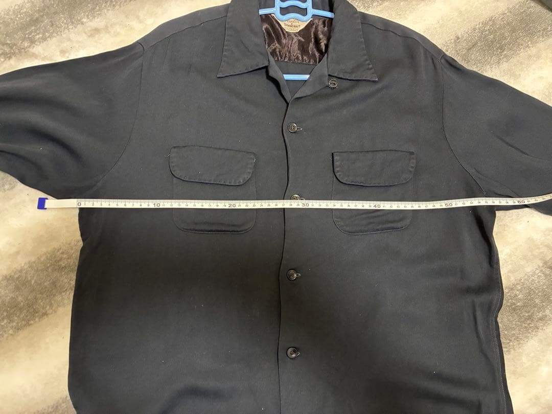 1950s towncraft タウンクラフト ブラック レーヨンギャバシャツ