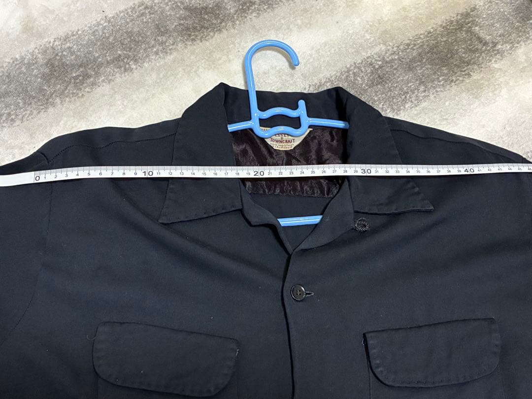 1950s towncraft タウンクラフト ブラック レーヨンギャバシャツ